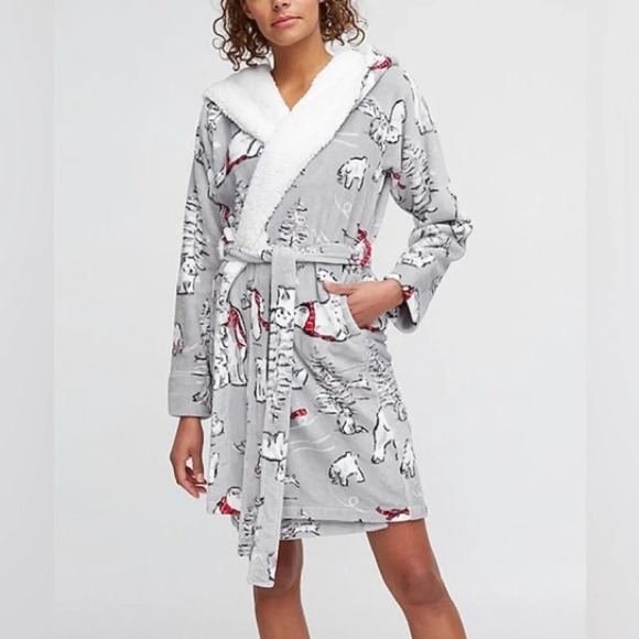 NWT Vera Bradley Hooded Fleece Robe in Beary Merry Small/Medium - Picture 1 of 12